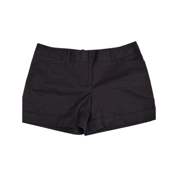 The Limited Shorts Women's Size 14 Black Mid Rise Cuffed Chino Career Flat Front - Picture 1 of 10
